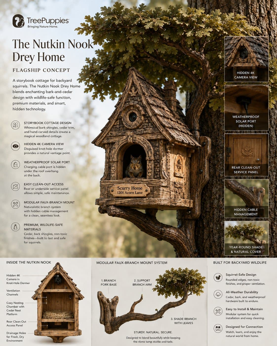 Design infographic for The Nutkin Nook Drey Home